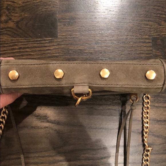 Rebecca Minkoff Green Suede Crossbody Bag - Picture 4 of 5